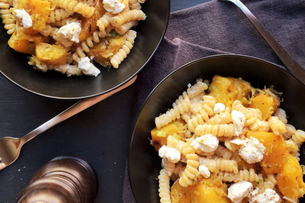 PsycheDillic Pasta with Acorn Squash & Melted Leeks